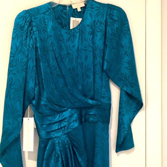 NWT Ronny Kobo Santana Satin Jacquard Mini Dress - Picture 8 of 10